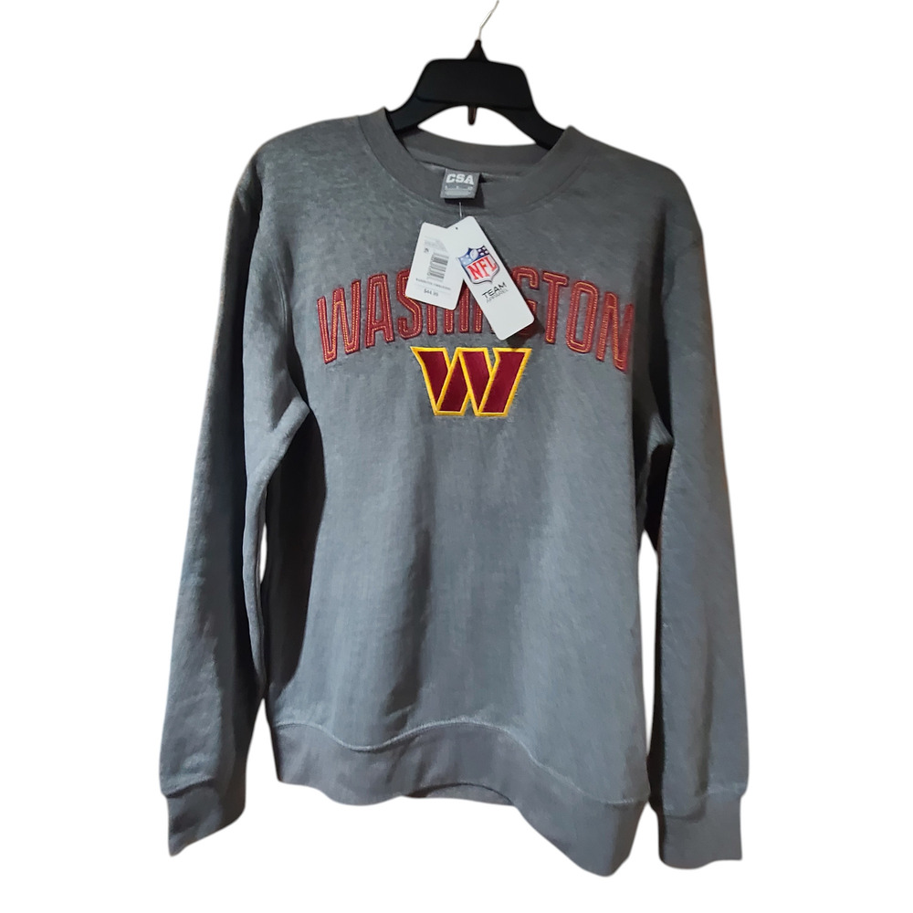 CSA NFL Washington Commanders Gray Crewneck Sweater Men's Small NWT